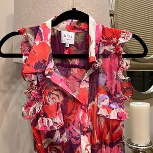 Misa long sleeveless dress with smocked waist